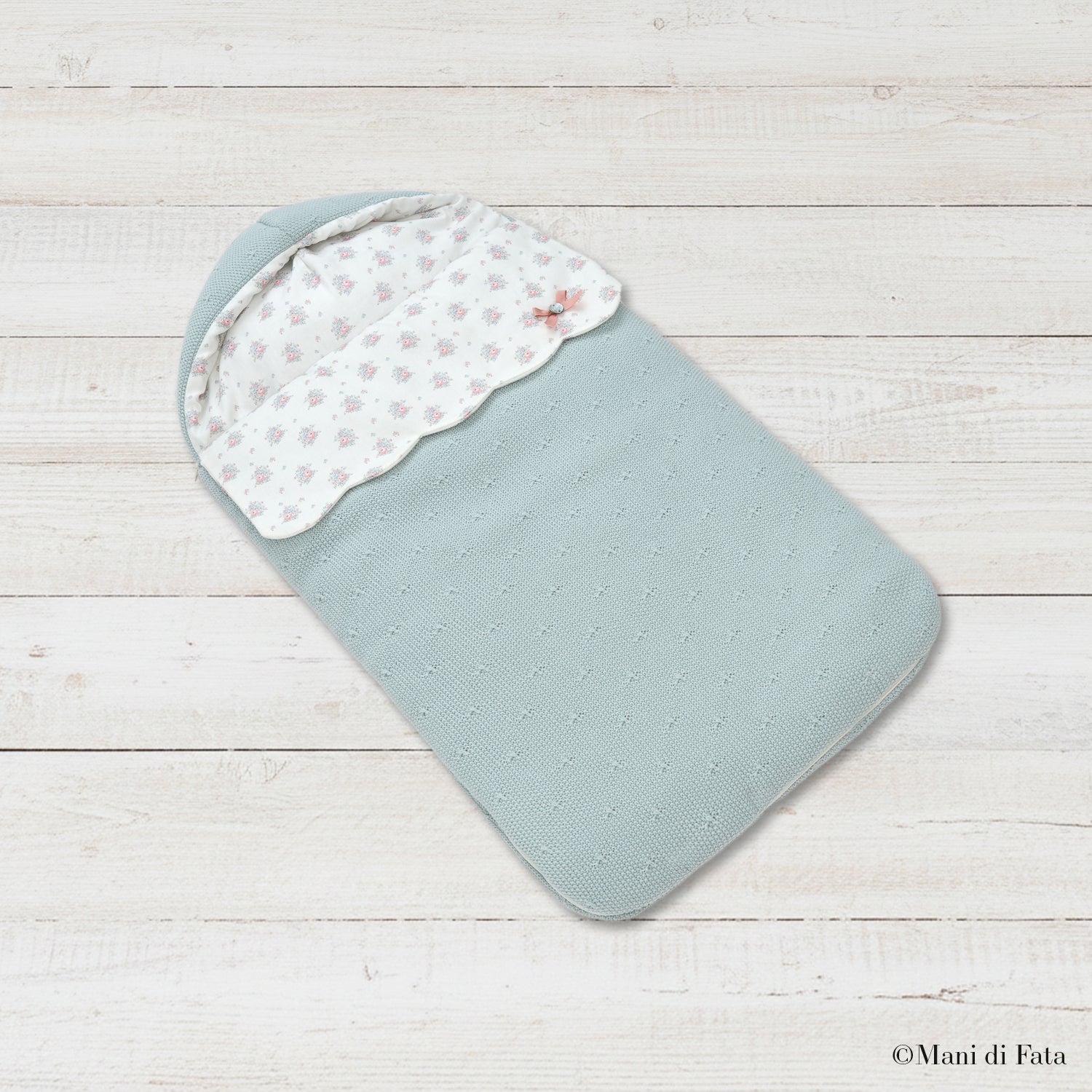 Sacco nanna baby verde c/interno stampa fiori