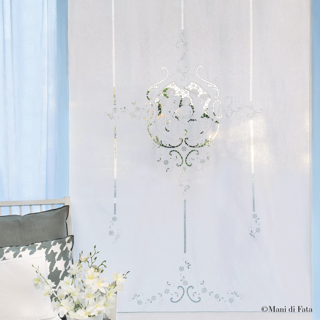 Kit tenda intaglio Puttini e fiori