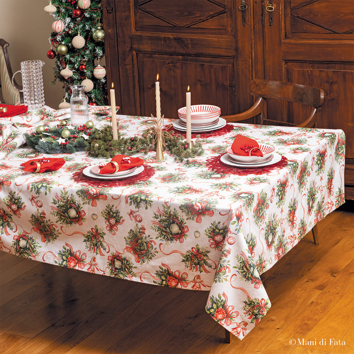 Tovaglia rettangolare da 12 posti Vischio