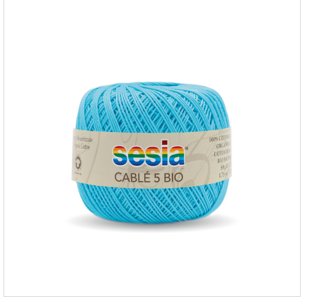 Gomitolo Sesia Cable' 5 Bio da 50 gr. VX 0064 turchese medio