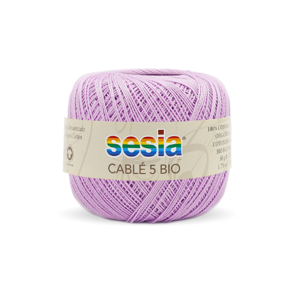 Gomitolo Sesia Cable' 5 Bio da 50 gr. VX 0089 lilla