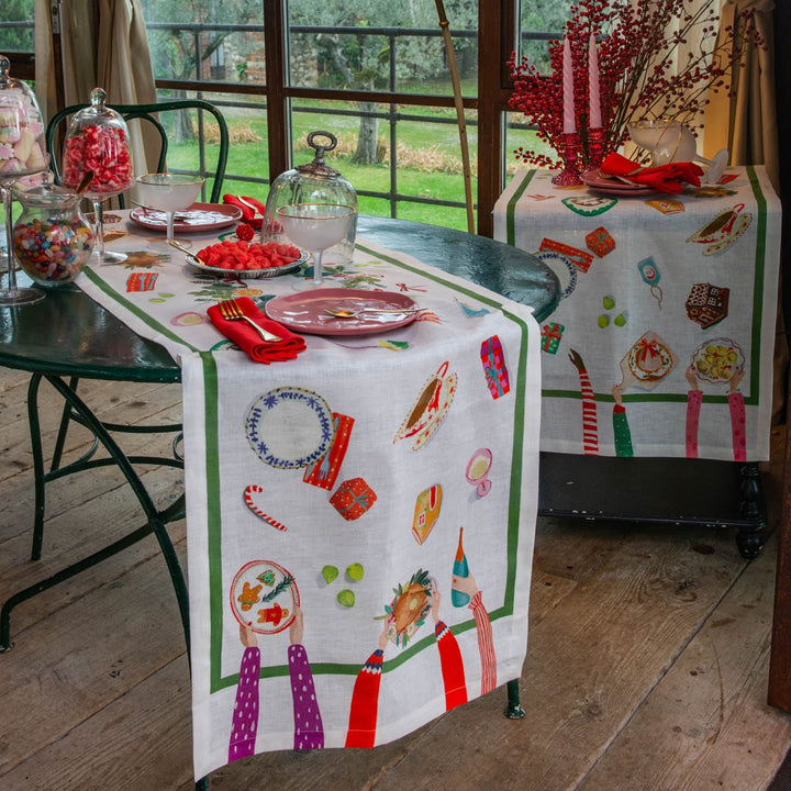 Runner in misto lino