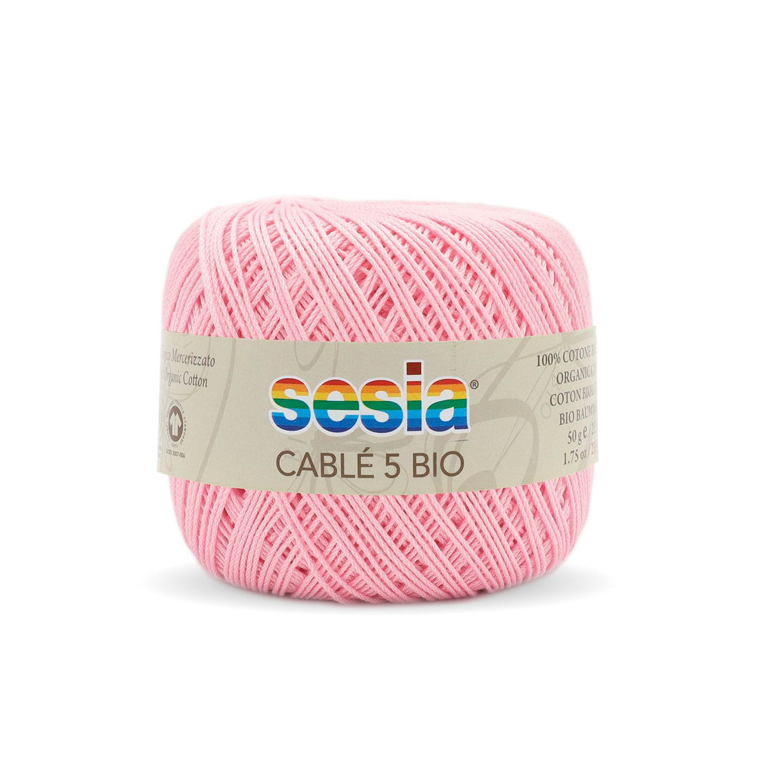 Gomitolo Sesia Cable' 5 Bio da 50 gr. VX 0068 rosa  confetto