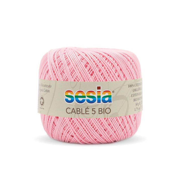 Gomitolo Sesia Cable' 5 Bio da 50 gr. VX 0068 rosa  confetto