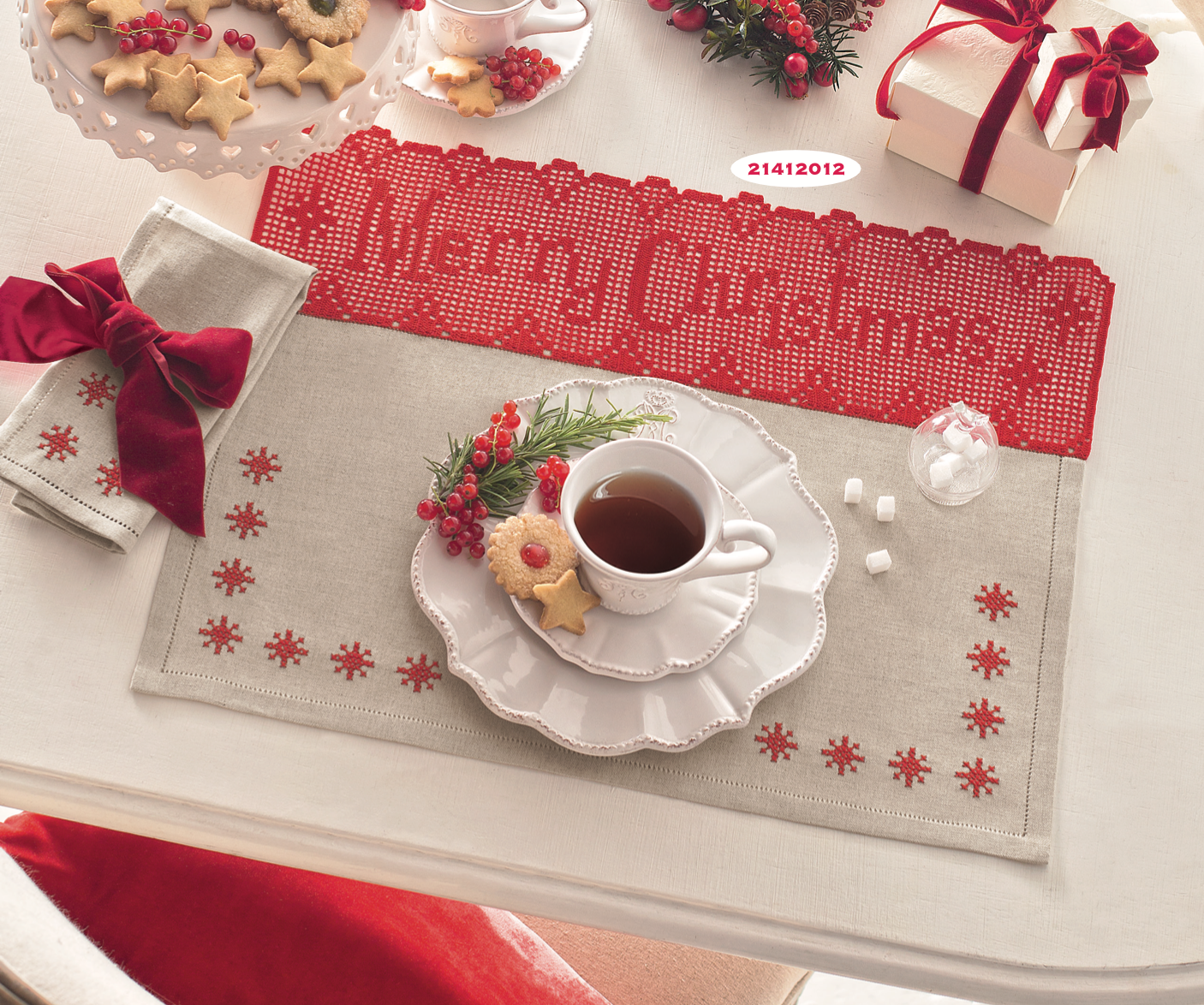 Kit americano con tovagliolo e bordo a filet