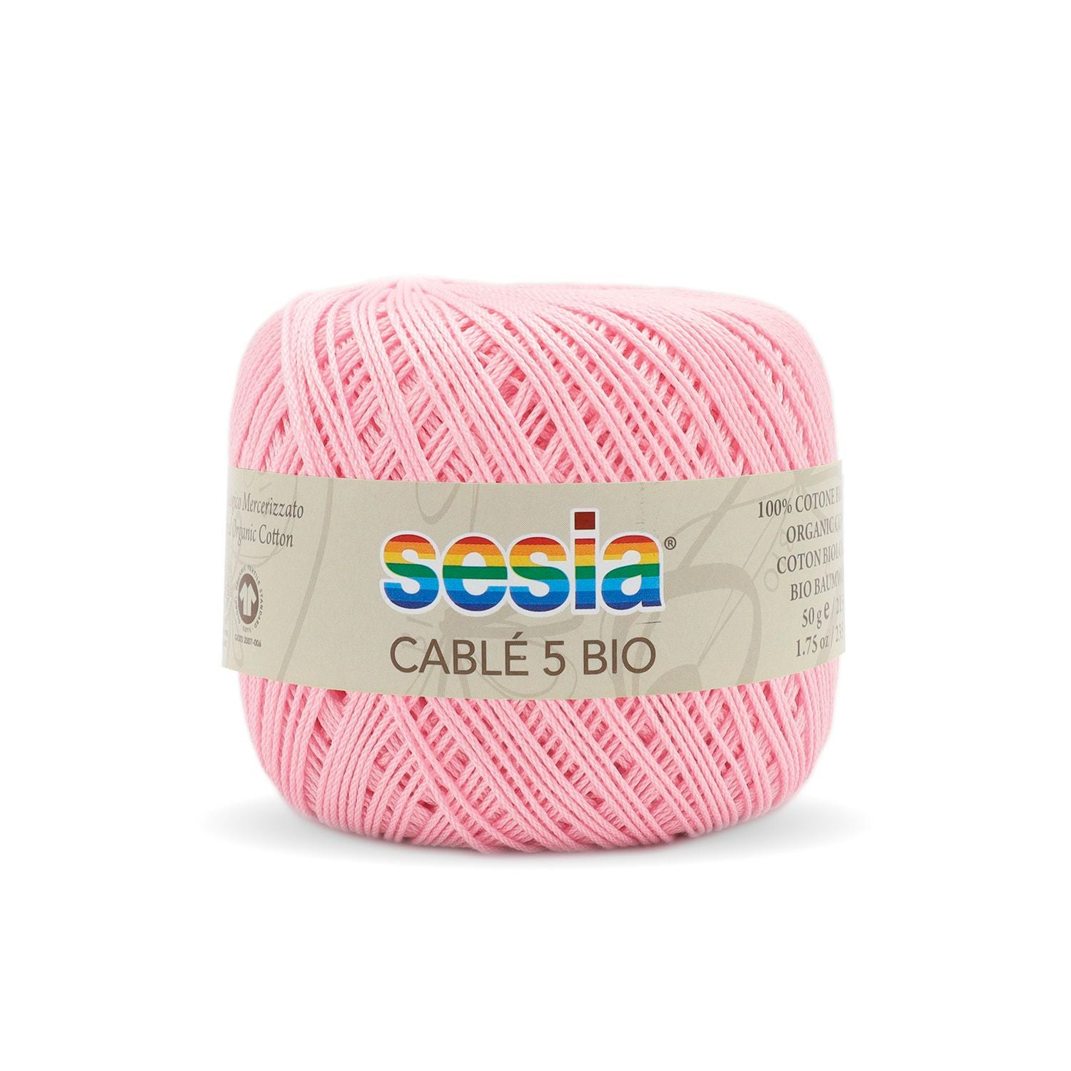 Gomitolo Sesia Cable' 5 Bio da 50 gr. VX 0068 rosa confetto