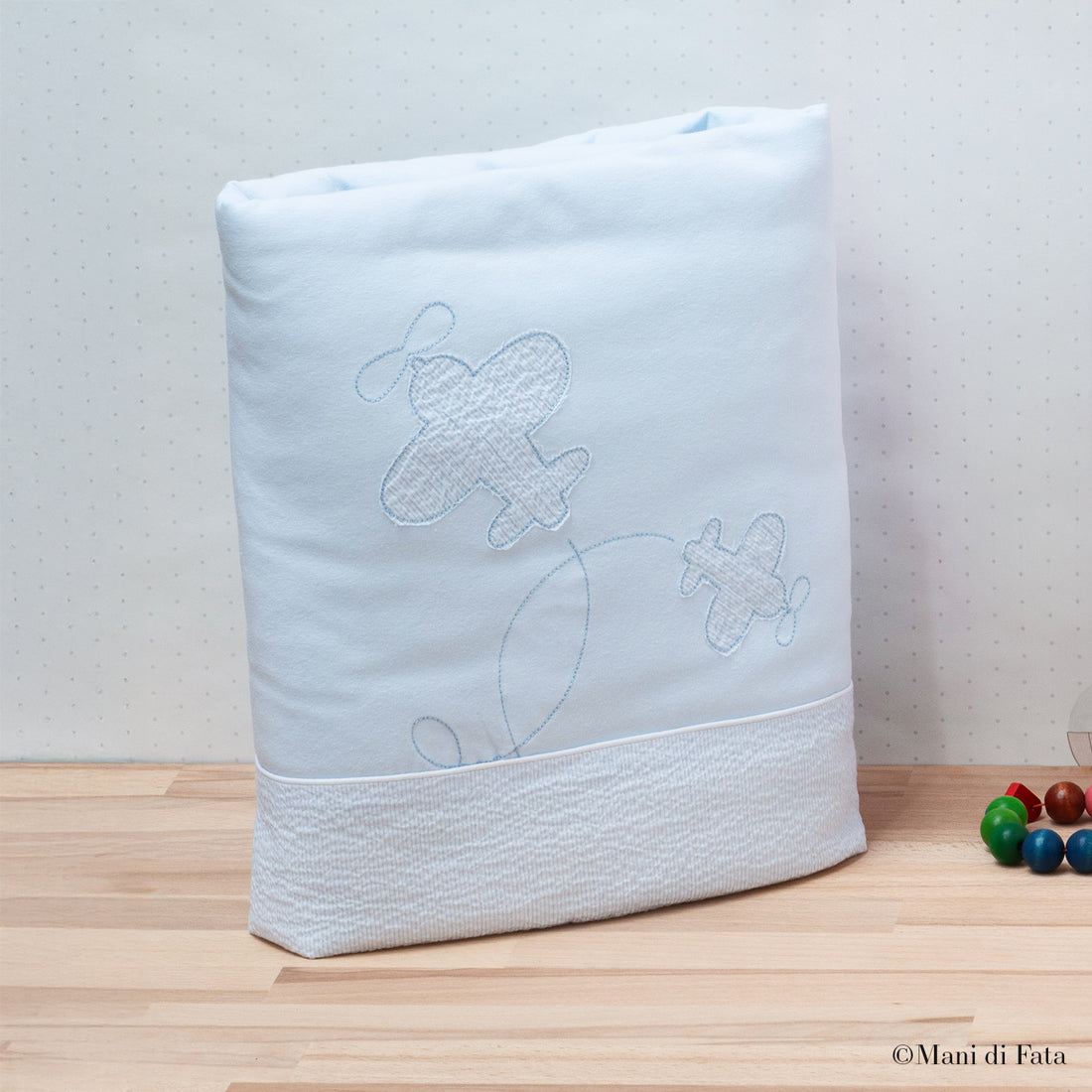 Copertina culla celeste in jersey di cotone Aeroplano