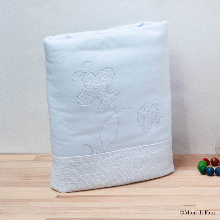 Copertina culla celeste in jersey di cotone Aeroplano