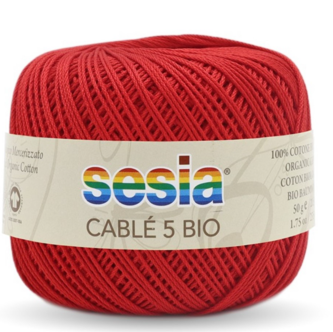Gomitolo Sesia Cable' 5 Bio da 50 gr. VX 0063 rosso