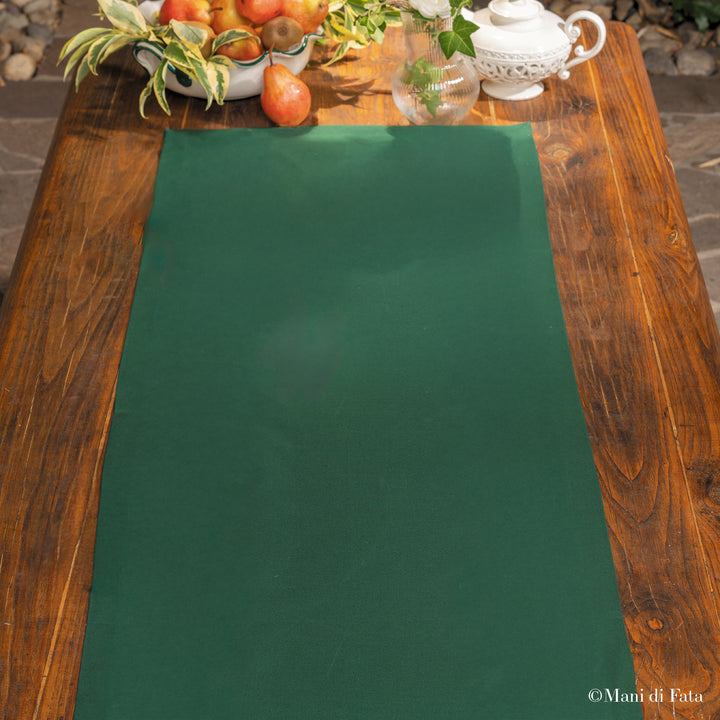 Lista in cotone verde scuro