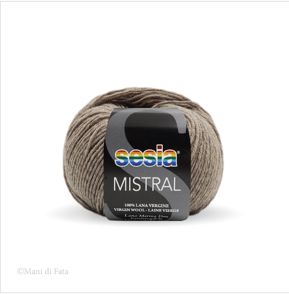 Gomitolo Sesia Mistral da 50 gr. VX 1621 marrone corteccia