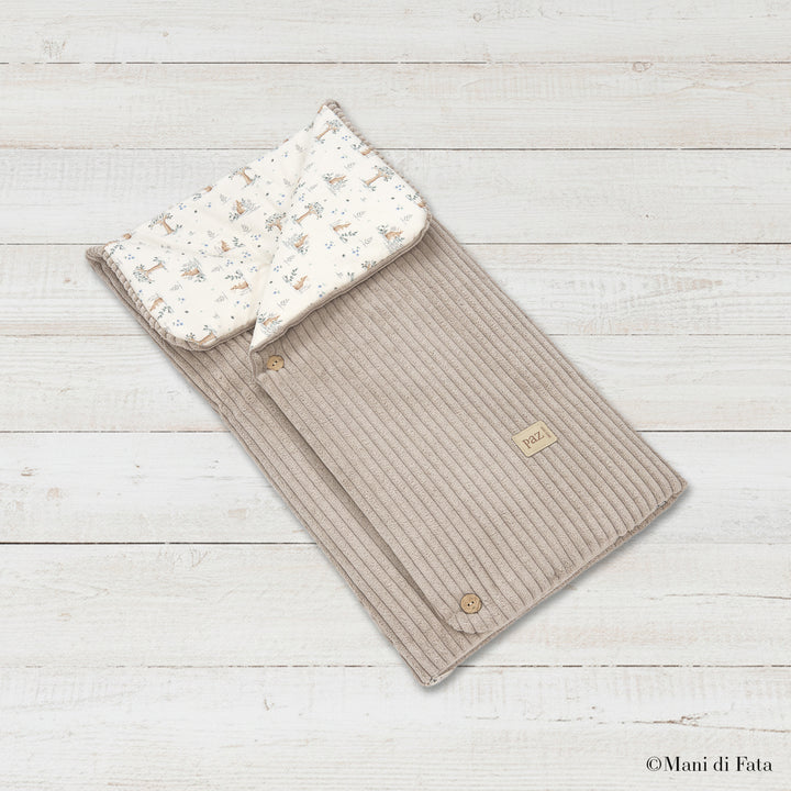 Sacco nanna baby in velluto a coste beige
