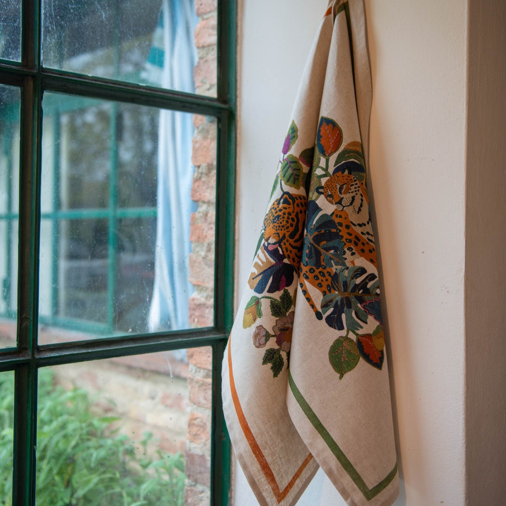 Strofinaccio in misto lino 'Giungla'