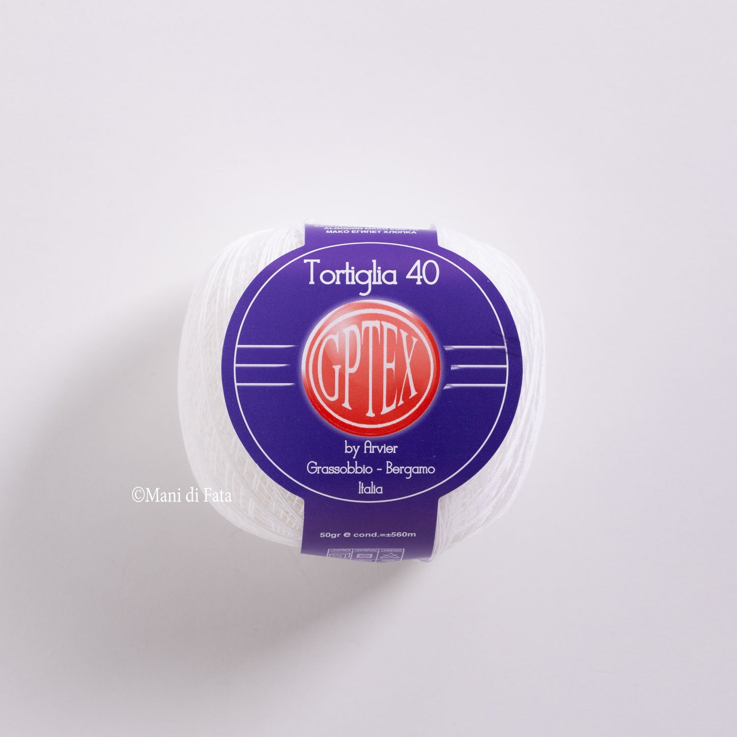 Cotone tortiglia n.40 col 8 bianco gr 50