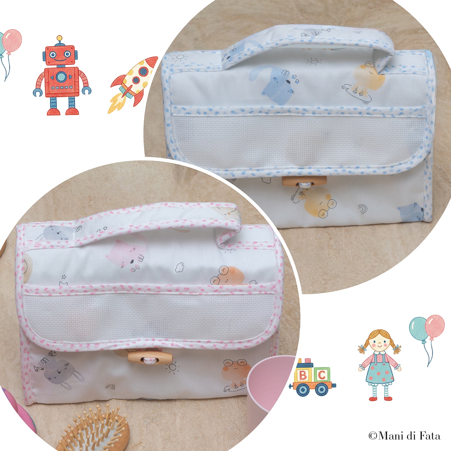 Beauty neonato con inserto in Aida da ricamare a punto croce