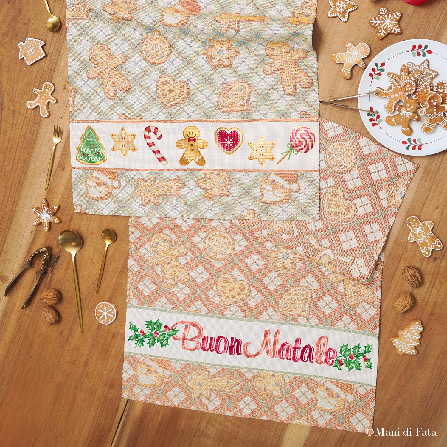 Kit 2 asciugapiatti 'Pan di zenzero'