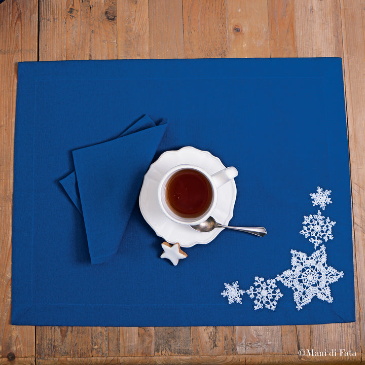 Kit americano con tovagliolo Fiocchi di Neve uncinetto