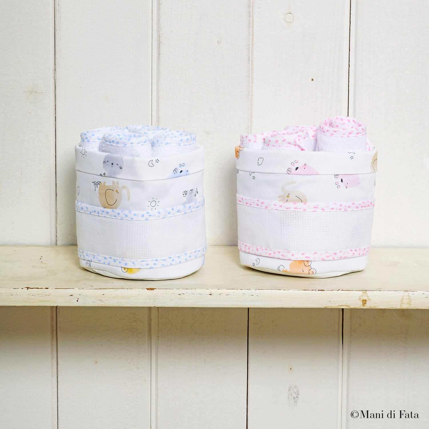 Cestino porta lavette da ricamare