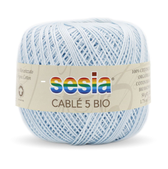 Gomitolo Sesia Cable' 5 Bio da 50 gr. VX 0071 celeste