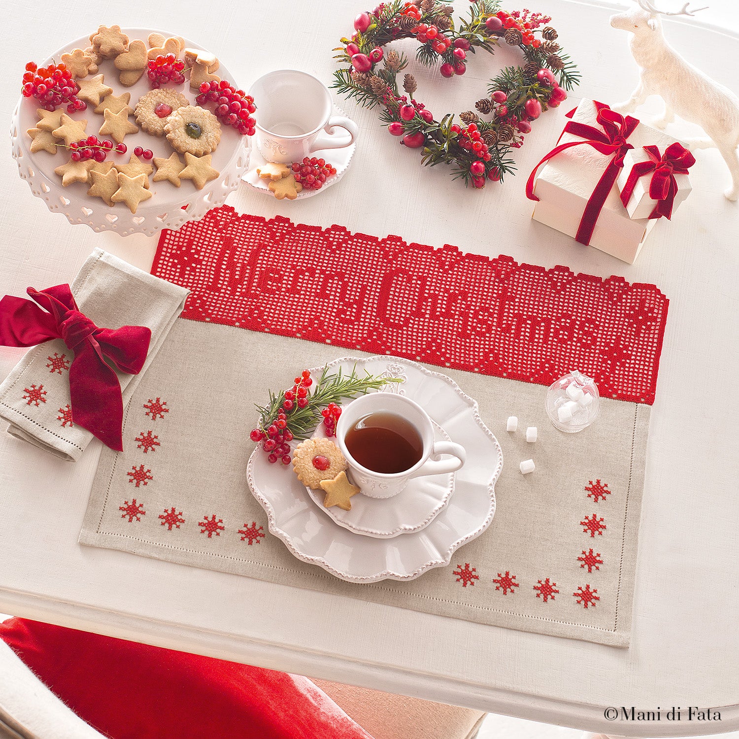 Kit americano con tovagliolo e bordo a filet