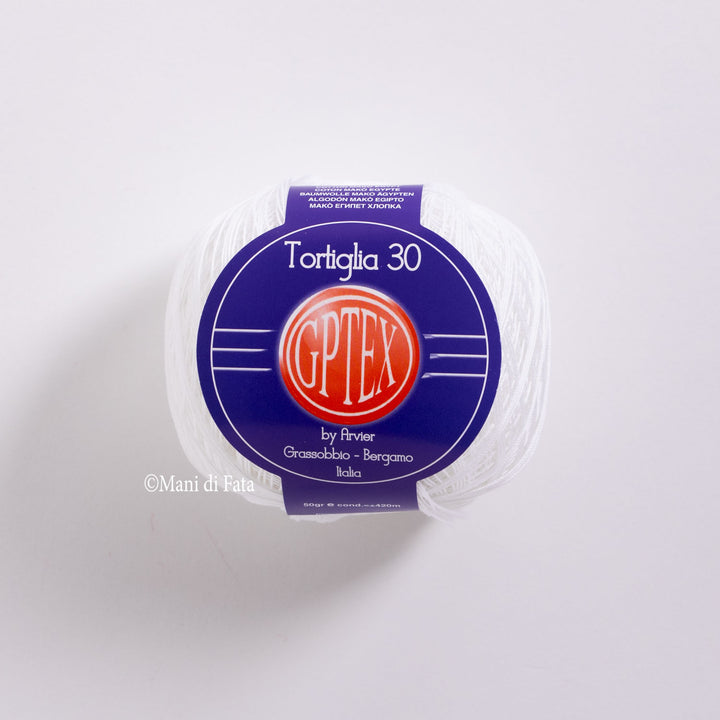 Cotone tortiglia n.30 col 8 bianco gr 50
