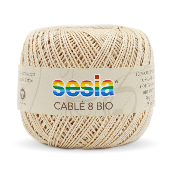 Gomitolo Sesia Cable' 8 Bio da 50 gr. VX 0052 avorio