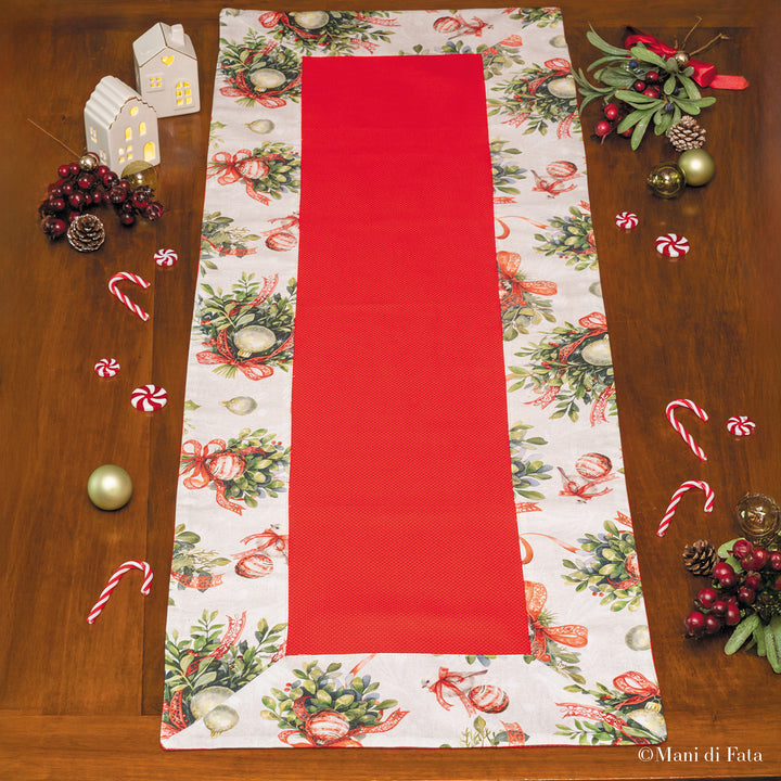 Lista natalizia ricamo punto croce Vischio