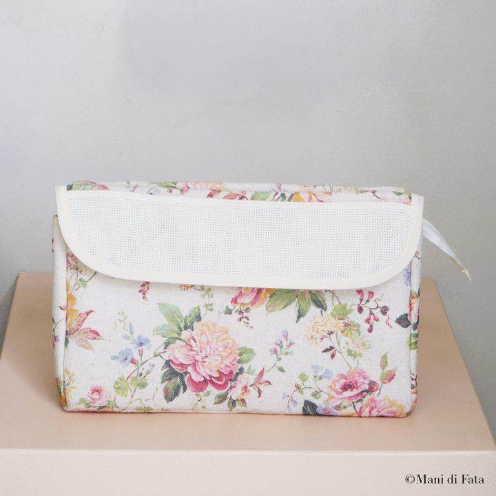 Pochette grande Fiori ricamo a punto croce