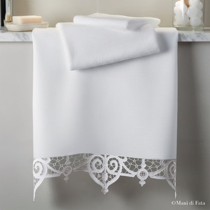 Kit asciugamani Decoro Geometrico a intaglio