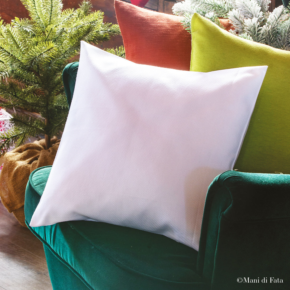 Fodera cuscino con tela Aida bianca da ricamare a punto croce