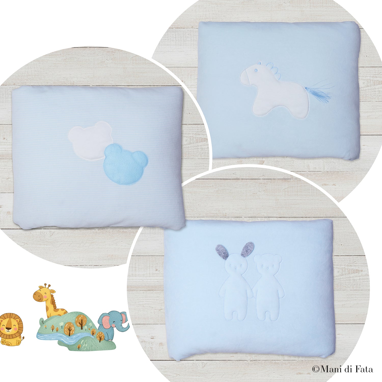 Copertina culla celeste in ciniglia con imbottitura