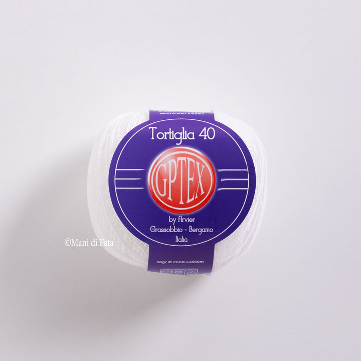 Cotone tortiglia n.40 col 8 bianco gr 50