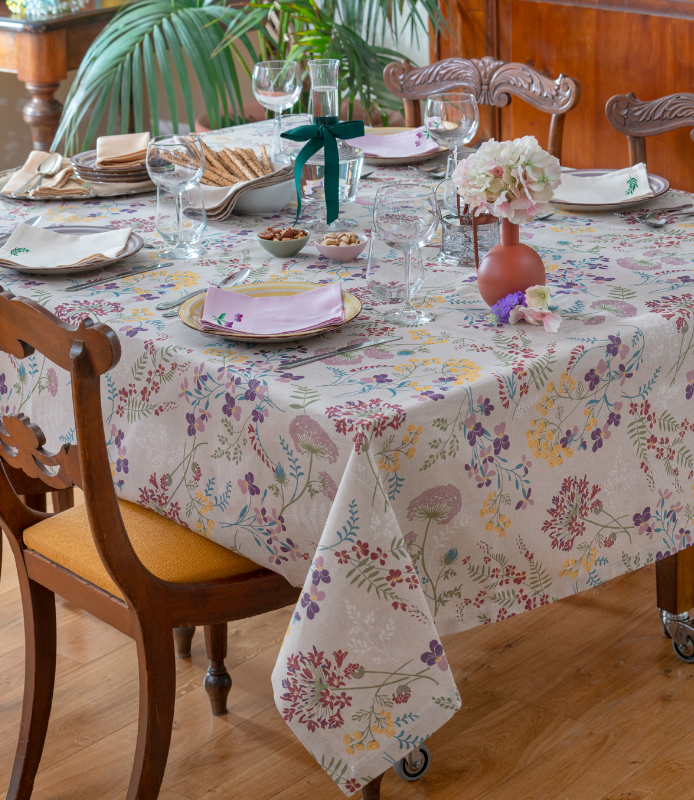 Tovaglia rettangolare da 8 posti Fiori di Campo