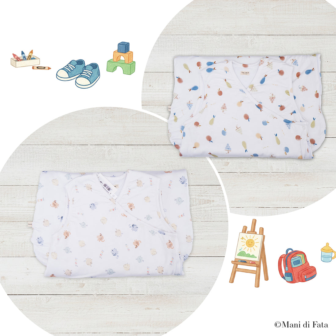 Sacco nanna neonati senza maniche in jersey