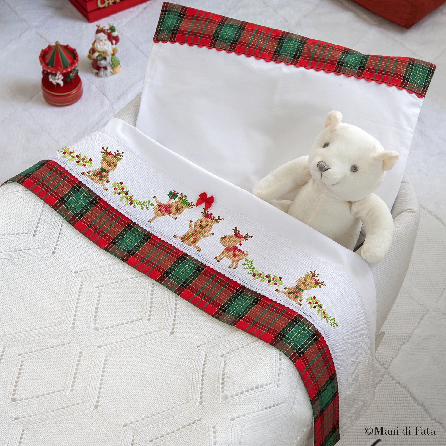 kit lenzuolino bordo scozzese