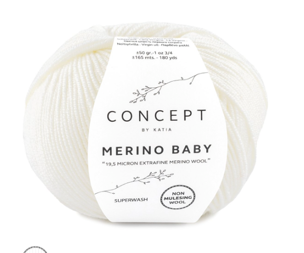 Gomitolo Merino baby da 50g VX 00001 Bianco