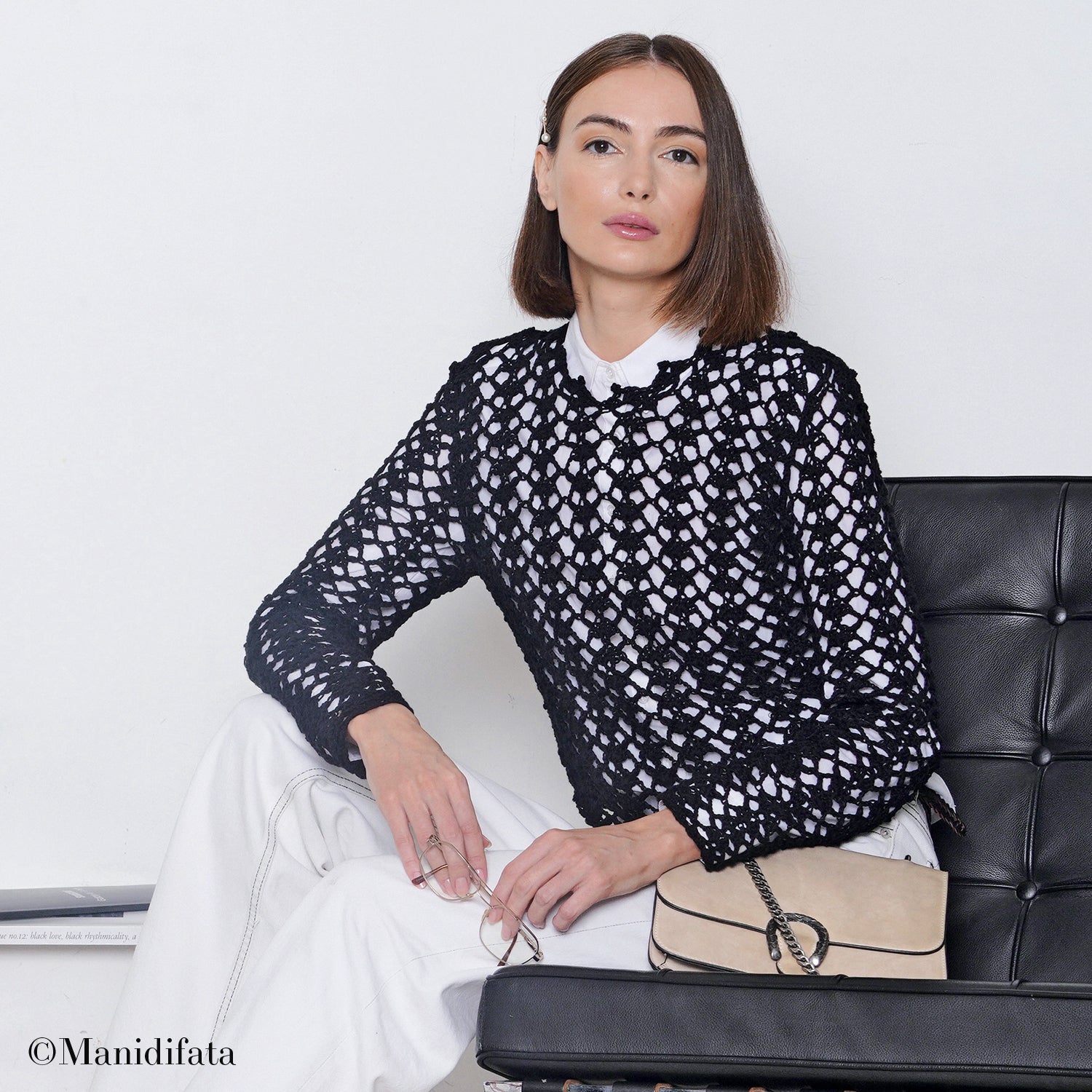 Kit maglia traforata nera tg.42