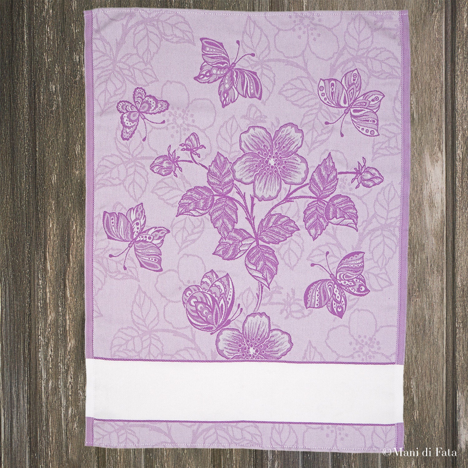 Strofinaccio in cotone jacquard da ricamare a p/croce