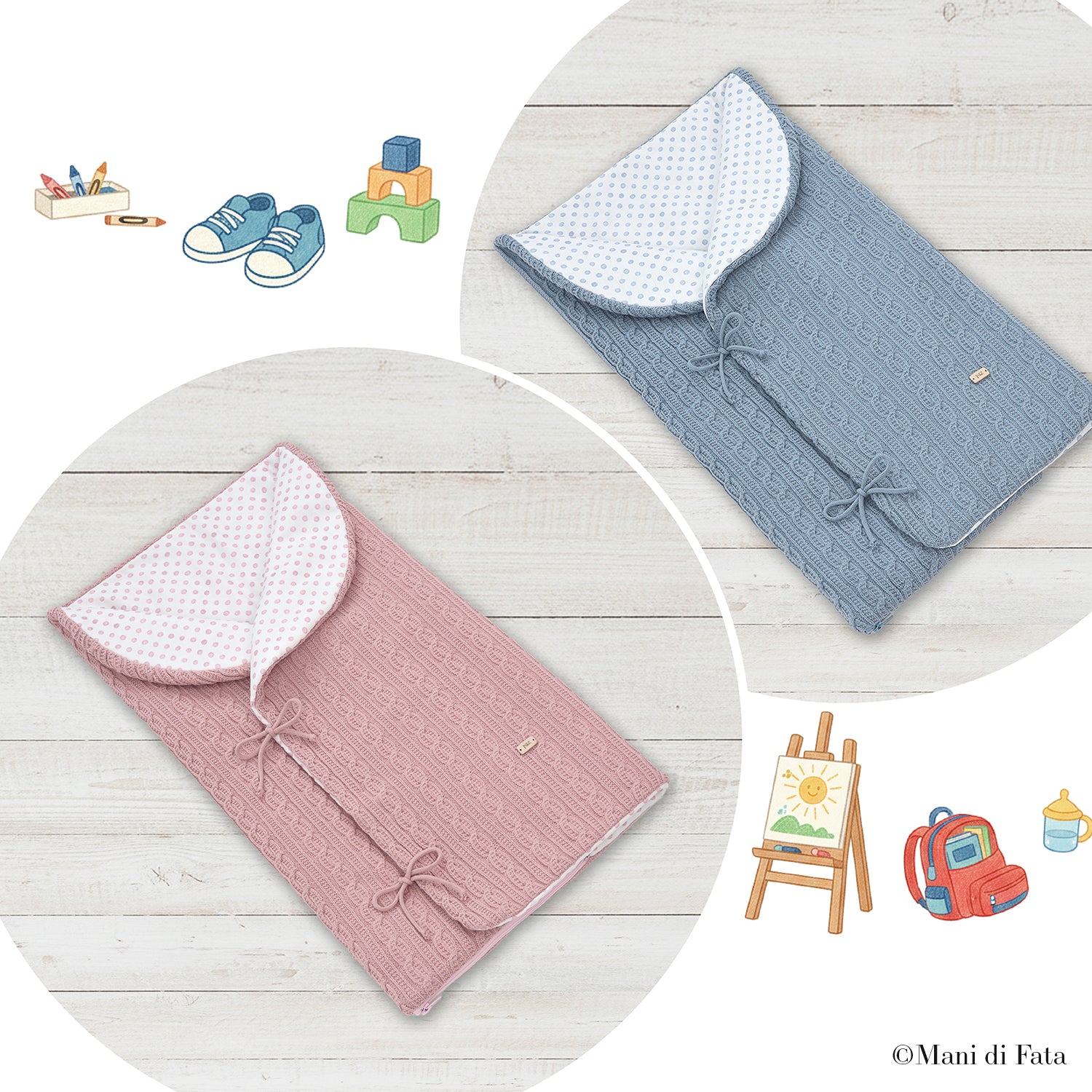 Sacco nanna baby lavorazione a trecce