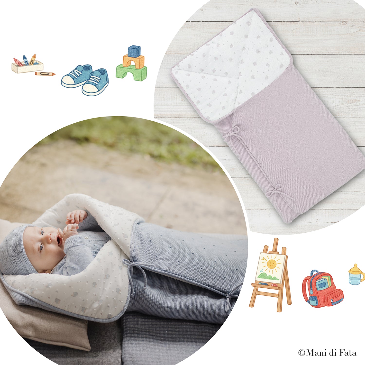 Sacco nanna baby lavorazione a maglia