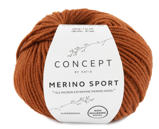 Gomitolo Merino Sport da 50 gr VX 42 marrone terra
