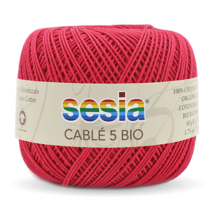 Gomitolo Sesia Cable' 5 Bio da 50 gr. VX 0201 rosso amaranto