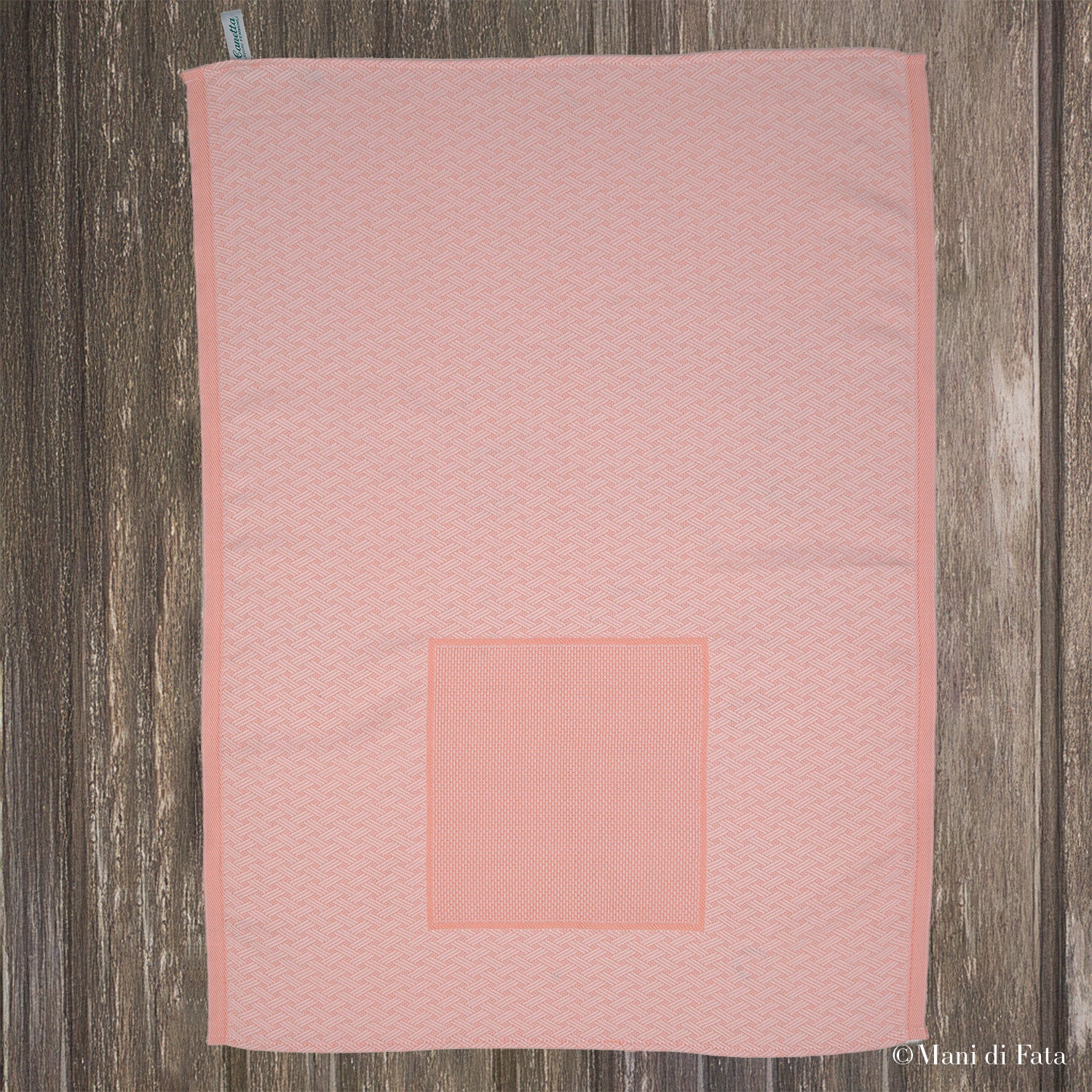 Strofinaccio in cotone jacquard rosa da ricamare a punto croce