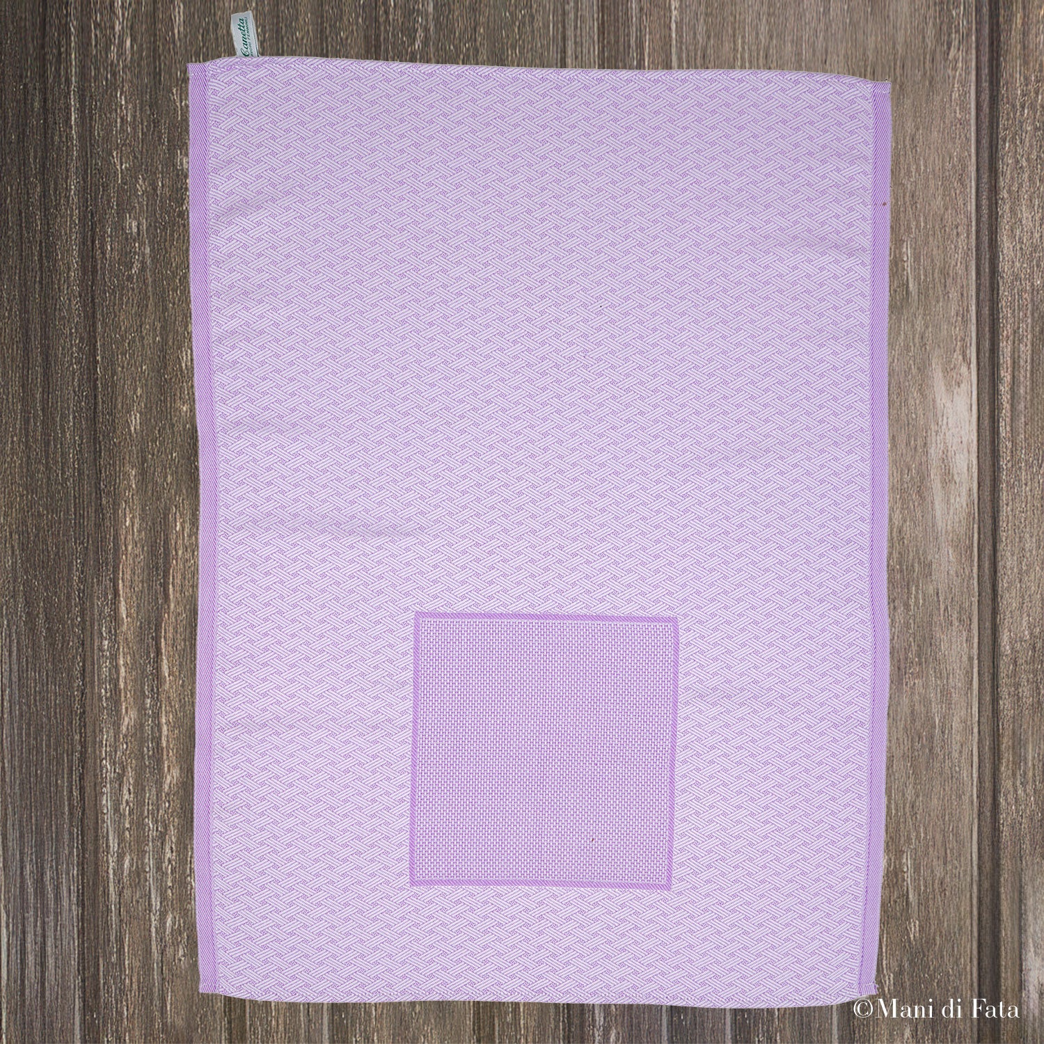 Strofinaccio in cotone jacquard viola da ricamare a punto croce