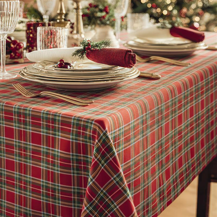 Tovaglia 8 posti natalizia in tessuto scozzese
