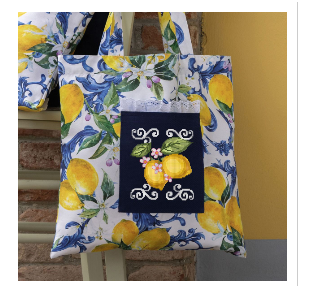 Kit borsa punto croce Limoni