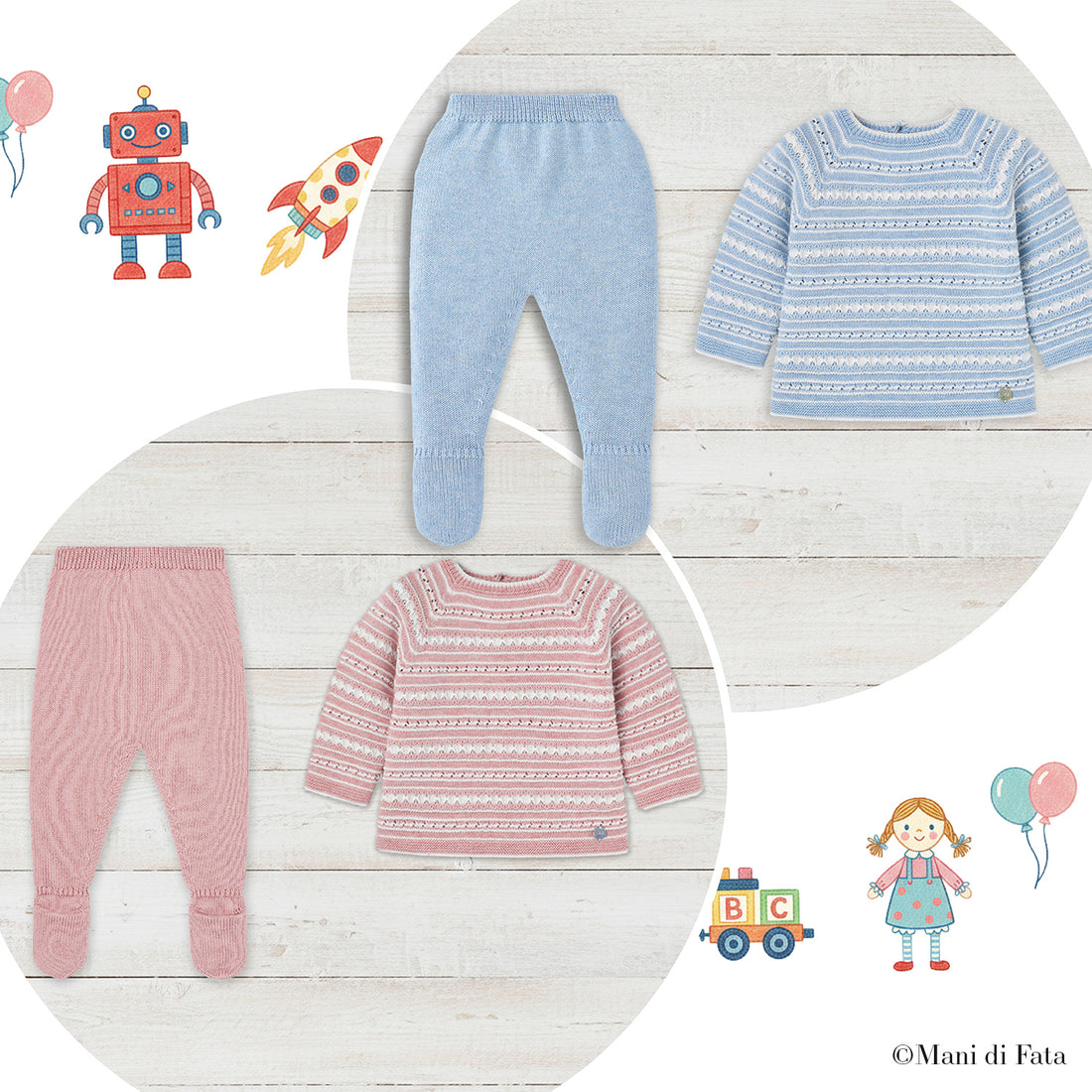 Completo 2 pezzi neonato in misto cashmere