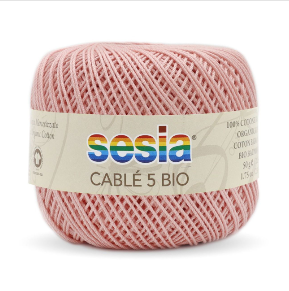 Gomitolo Sesia Cable' 5 Bio da 50 gr. VX 0043 rosa cipria