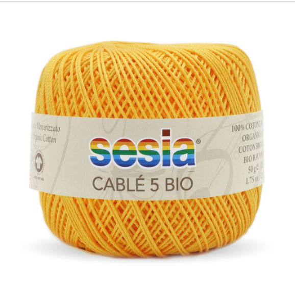 Gomitolo Sesia Cable' 5 Bio da 50 gr. VX 0054 giallo