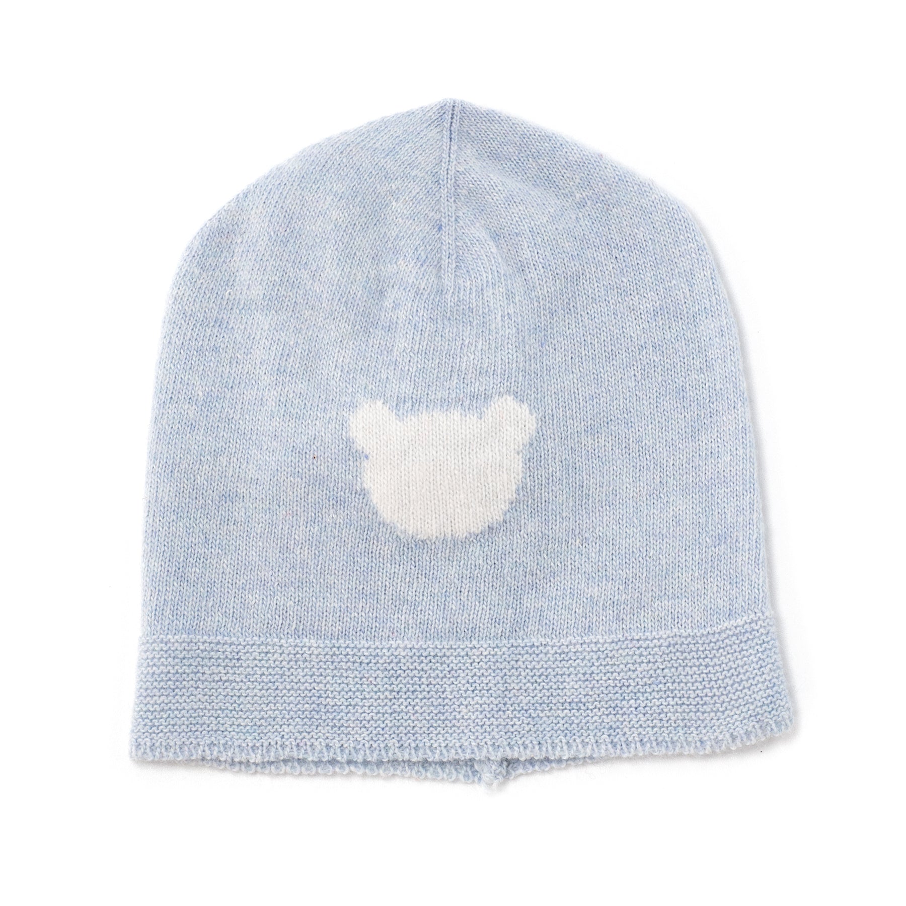 Cappellino in misto lana celeste Orsetto